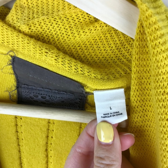 Anthro Guinevere Yellow Cardigan Large - Picture 3 of 8